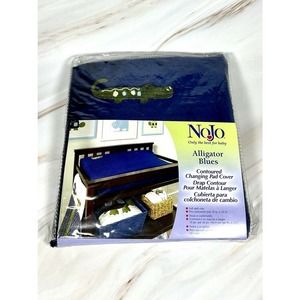 NOJO Alligator Blues Contoured Changing Pad Cover Baby Boy Unisex Dark Blue